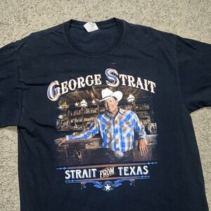 Vintage George Strait 00's Country Las Vegas 2 Sided Graphic T Shirt Sz L